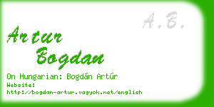 artur bogdan business card