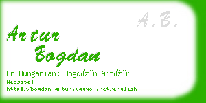 artur bogdan business card